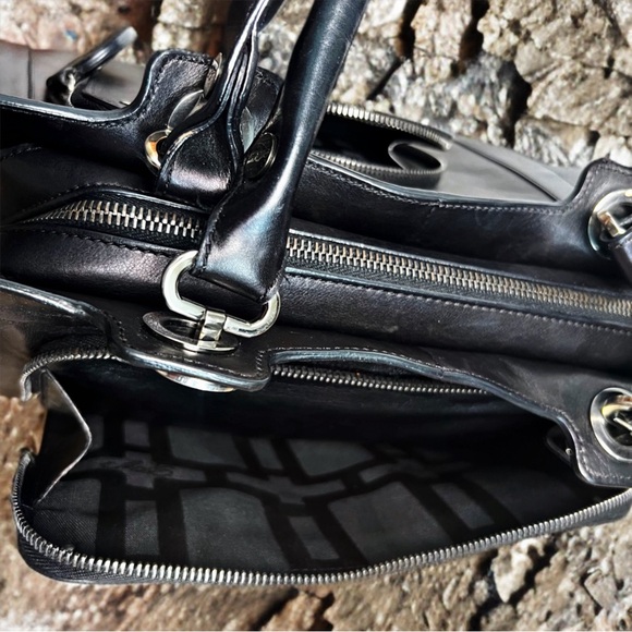 Rodger Vivier Paris Dark Leather Double Handle Satchel Handbag - Picture 11 of 13